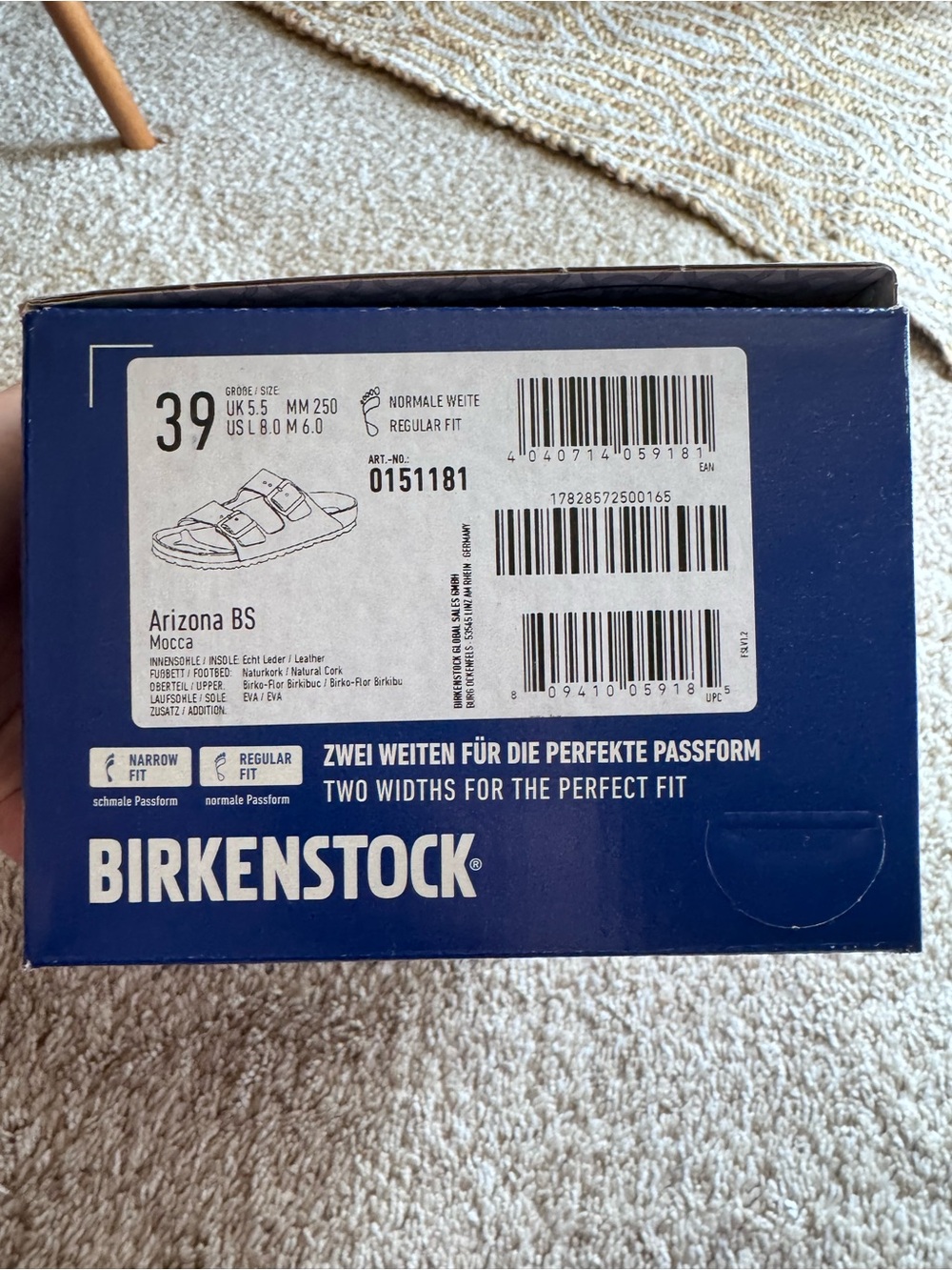 Birkenstock Arizona Two-Strap Sandal in Brown with Copper Buckles - new in box! - Picture 13 of 13